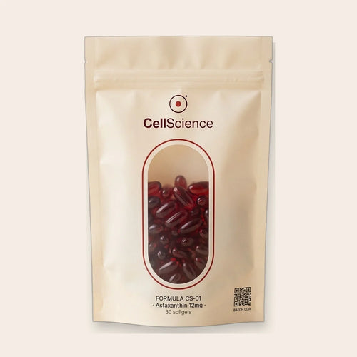 The CellScience astaxanthin bag, 30 softgels