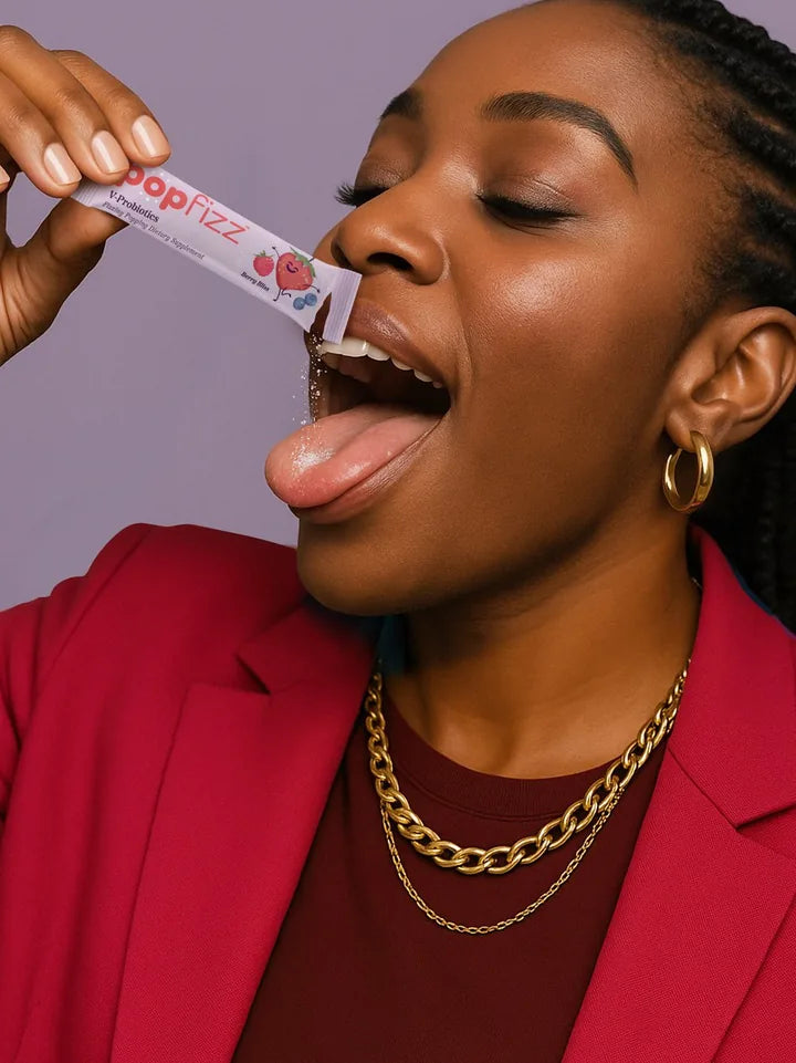 Pour PopFizz onto the tongue